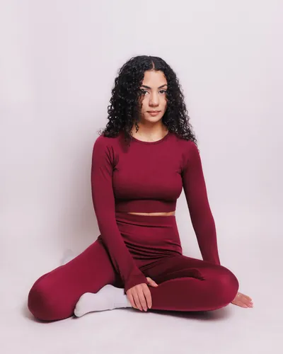Maroon studio portrait